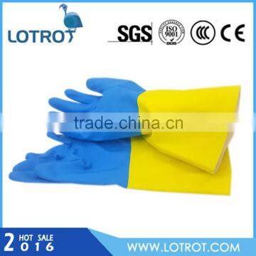 Blue and Yellow Long Neoprene Rubber Anti-Vibration Gloves