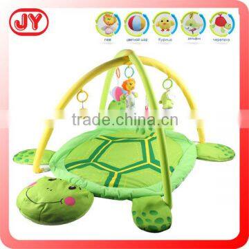 Hot quality folding tortoise cotton stuffed kid plastic play mat with music and EN71