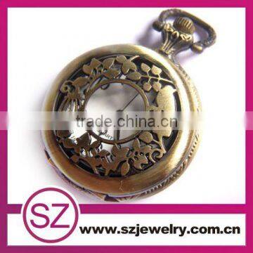 Hot sell openwork pendant necklace antique style pocket watches