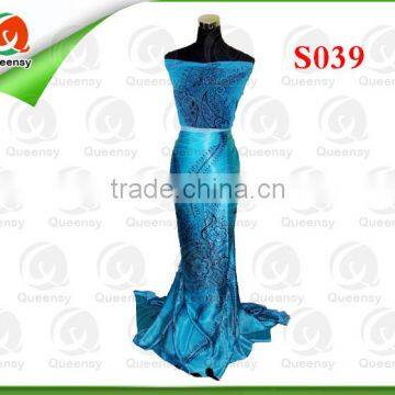 fashion printed cheap satin fabric, beautiful silk satin fabric S039