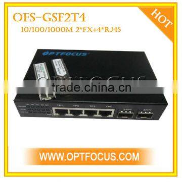 10/100/1000M 4UTP+2SFP Media Converter