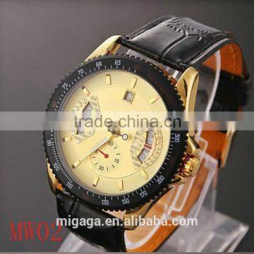 Date Automatic Mechanical Analog Leather Dress Gift Wrist Watch