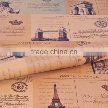 Tranditional art paper gift wrapping paper newspaper pattern