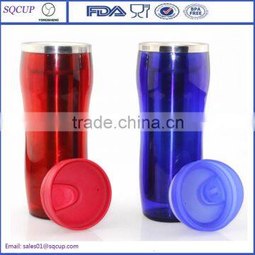 14oz Stainless Steel Inner and Plastic Outer Travel Coffee Mug Bpa Free Starbucks Tumbler With Lid Enamel Mug photo-3