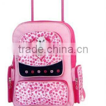 2013 polyester school trolley bag 600D wheeled bag