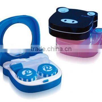 Lens case for contact lens, contact lens case with mirror