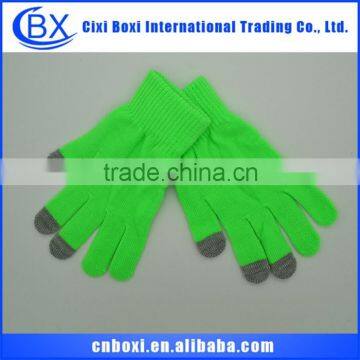 Fashionable custom acrylic winter warm acrylic glove,full touch screen gloves