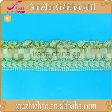 cheap design organza lace beaded trim for garment