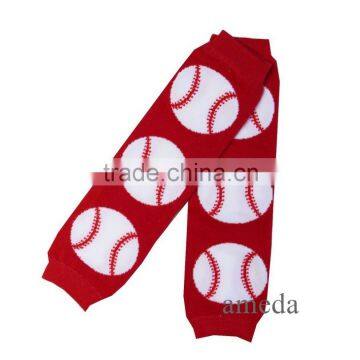 Baby Red White Baseball Leg Warmers