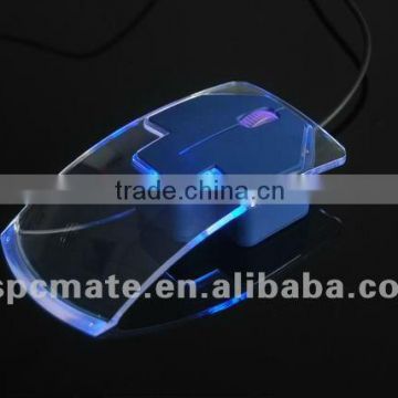 Transparent led 3D optical gift mouse for laptop or desktop