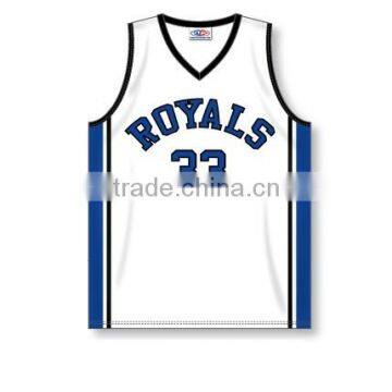 100% Polyester Custom Sublimated Royals V-Neck Basketball Jersey / Shirt