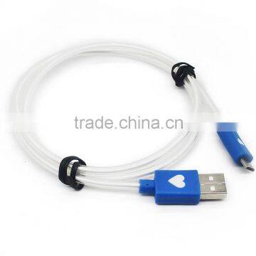 micro usb charging data cable with led light for samsung galaxy S4,note 2