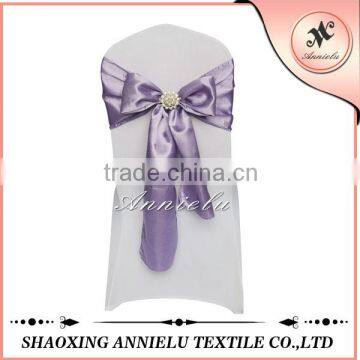 Wholesale fancy purple wedding chair sash bow with buckle