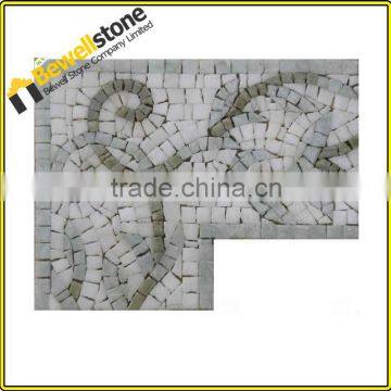 Tumbled Wave 4x4 Marble Corner Mosaic Border