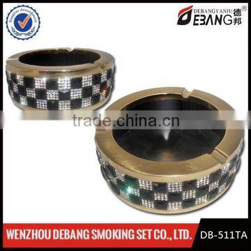 Round metal ashtray,with fill diamond ashtray ,fashion ashtray