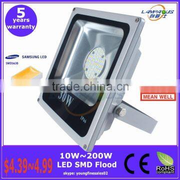 Best price warm white epistar chip high lumen ip66 30w smd led outdoor flood light covers