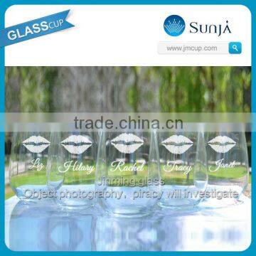 Custom engraved stemless wine tumbler glas libbey glass+cup drinkware tumbler glas