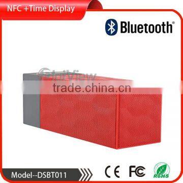 1000ma metal bluetooth speaker wireless portable NFC function with digital clock time display silicone mini speaker