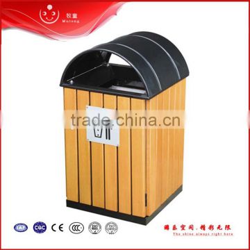 outdoor eco-friendly wooden garbage can