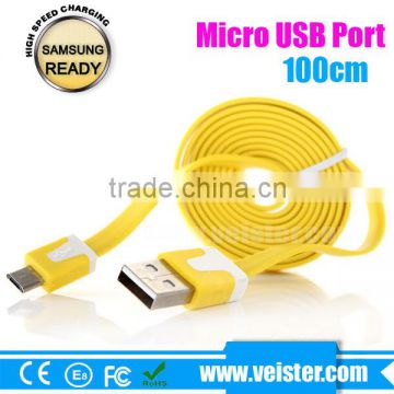 1M Colorful Noodle usb micro cable for Blackberry