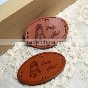 Creative Customized Black Leather Label for Fashion Lady Garments photo-1