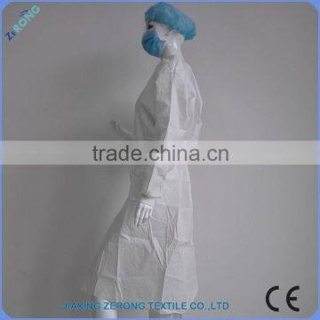 Cheap PP+PE Breathable Film Fabric White Hospital Gown photo-2