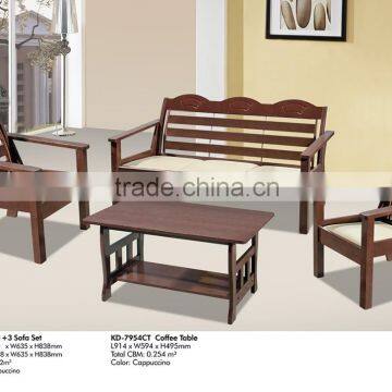 Wooden Sofa Set 1+1+3 & Coffee Table