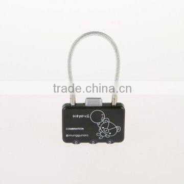 2015 New Design Hot Sale Cute Lock Zinc Alloy Combination Cable Lock photo-3