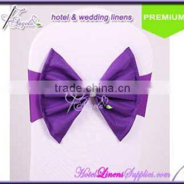 spandex tied bows for wedding chair covers, already tied for fixing