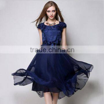 New Europe 2016 100%Silk high-end fashion dresses with high quality