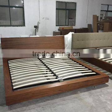 modern bedroom set with fabric headboard