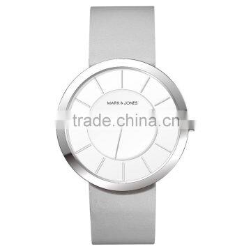 Ladies and men fashion stainless steel watch with gray nato strap