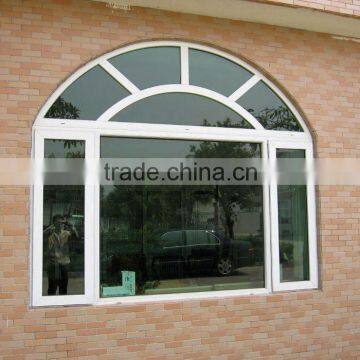 foshan wanjia factory hot sell pvc arch window