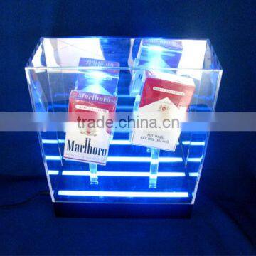 hot sale acrylic cigarette display boxes, led illuminated acrylic tabacco display case