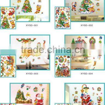 3D Santa Claus window sticker Christmas wall sticker suit