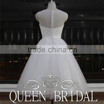2015 Sleeveless Transparent Tulle Butterfly Wedding Dress Short Ball Gown photo-3