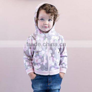 DB1529 davebella 2014 spring/autumn new arrival flour printed baby coat babi outwear baby clothes