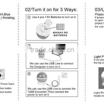 LED Projection Night Light Battery Operated or USB Line Charging photo-3