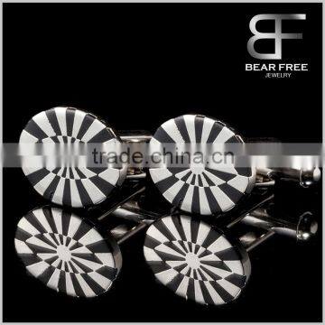 Custom Fashion Wholesale Men's Fashion Gifts Round Enamel Cufflinks