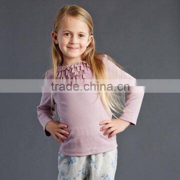 DK0013 dave bella 2015 autumn 100% cotton girls boutique outfits children's clothes girls T-shirt child cotton blouse