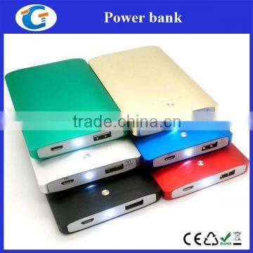 metal cover universal power bank with led lighting