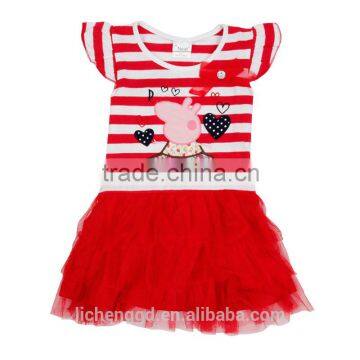 (H103) 2016 Neat girls summer dresses designs for kids hot sell sweet girls dress animal kids clothes frocks girls