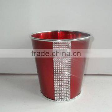 decorative powder coating small metal flower bucket bright colors