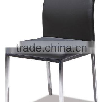 Z658 Foshan Furniture leather dining chair with galvanized legs