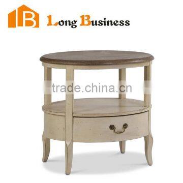 LB-AL5122 COUNTRY CHIC OVAL BEDSIDE TABLE