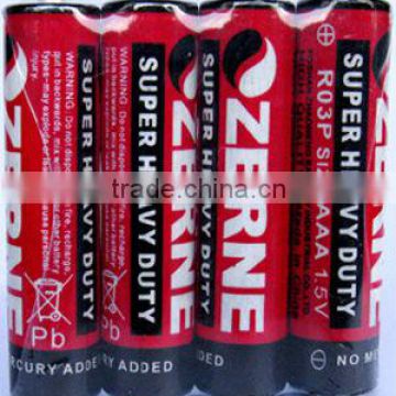 AAA R03 1.5V battery bulk packing