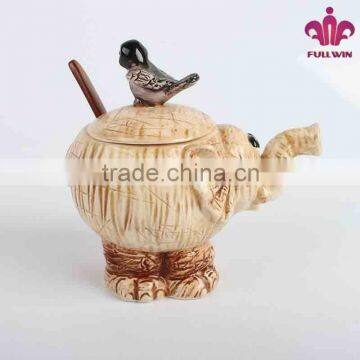 Ceramic Elephant Honey Jars With Spoon photo-3
