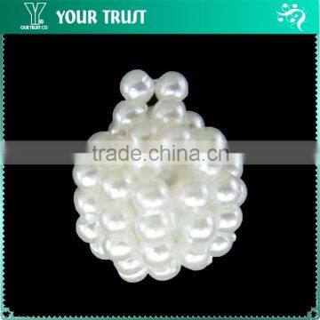 2MM White Bead Sew-On Cover Fancy Ladies Fashion Bead Button