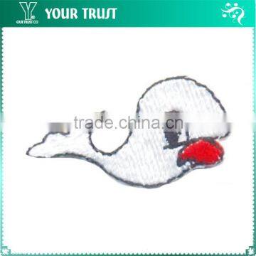 White Whale Iron-on Embroidery Custom Applique Patches