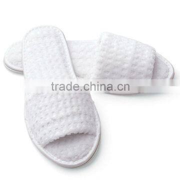 Open toe hotel velvet slippers/ spa slippers/white slippers for hotel